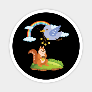 Bird and Squirrel Magnet